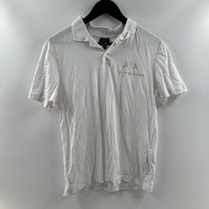 Armani Exchange White Polo Shirt Green Logo Men’s Size Medium